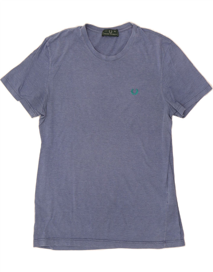 FRED PERRY Mens T-Shirt Top XL Blue Cotton Vintage Fred Perry and Second-Hand Fred Perry from Messina Hembry 