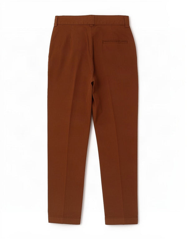 Pantaloni chino a vita alta da donna Zara XS W24 L25 Marrone