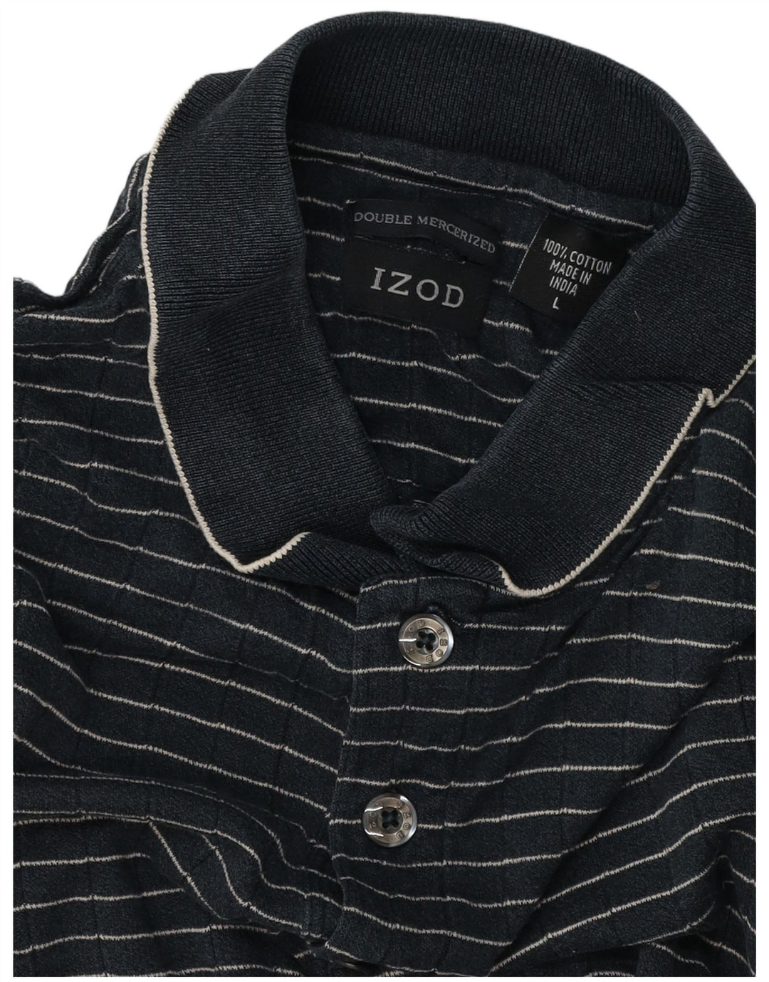 Polo da uomo IZOD grande in cotone a righe blu navy