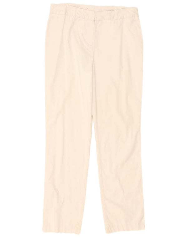 Pantaloni casual a vita alta da donna Marks & Spencer UK 12 Medium W32 L30 Whit