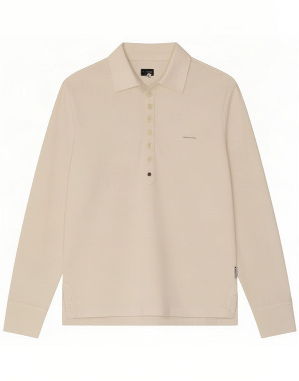 Armani Jeans Polo da uomo a maniche lunghe grande in cotone bianco