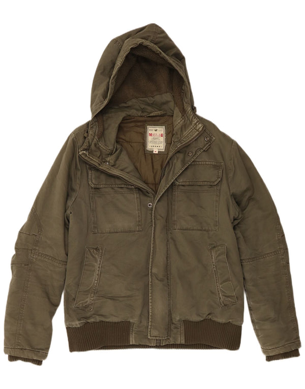 Giacca utility con cappuccio da uomo Mustang UK 38 cotone kaki medio