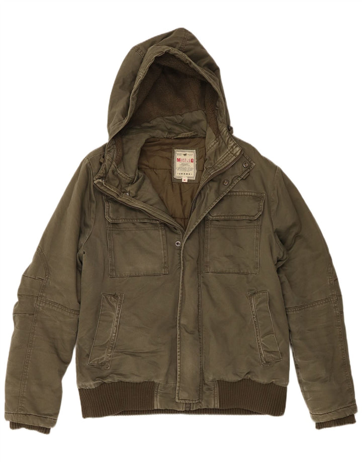 Giacca utility con cappuccio da uomo Mustang UK 38 cotone kaki medio
