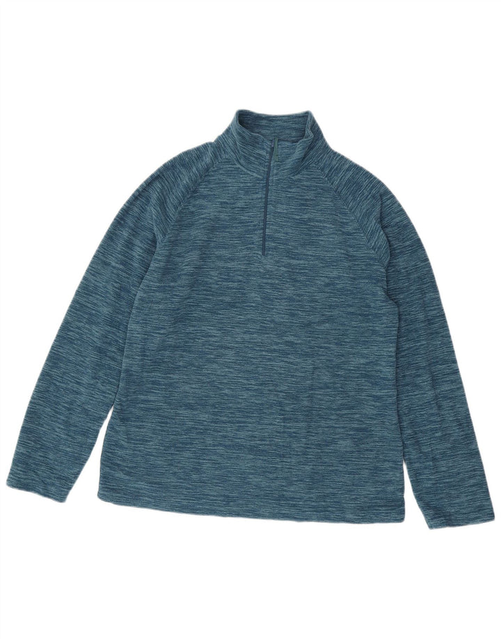 Maglione in pile da uomo con zip e collo Mountain Warehouse blu medio screziato