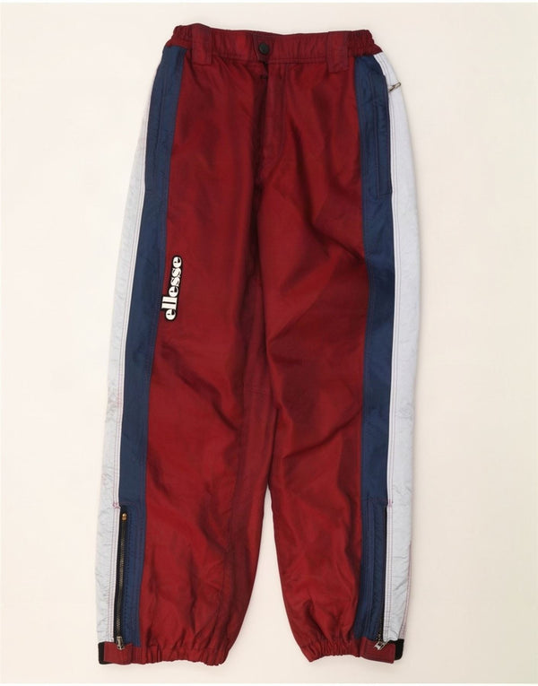 Pantaloni da sci con grafica da uomo Ellesse IT 50 Medium Burgundy Colourblock