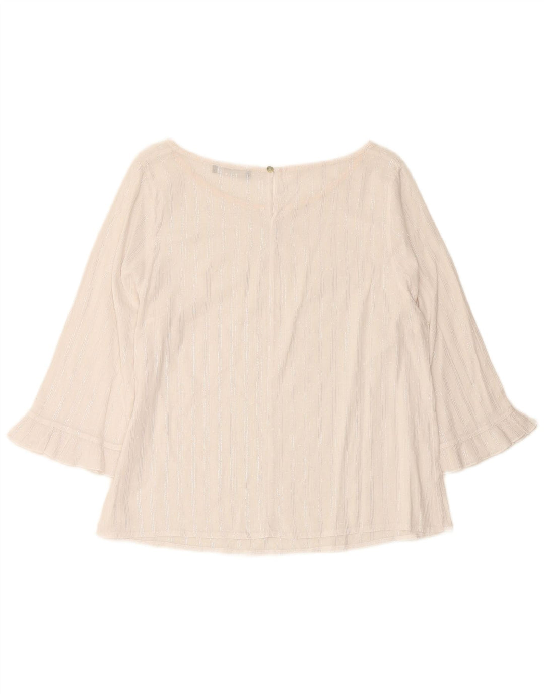 RAGNO Top corto da donna con maniche a 3/4 UK 12 a righe bianche medie