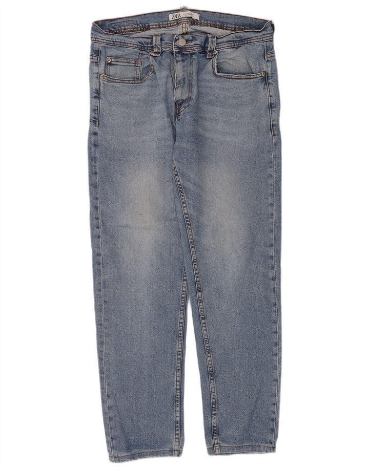 Jeans slim da uomo Zara EU 44 Large W34 L30 Blu