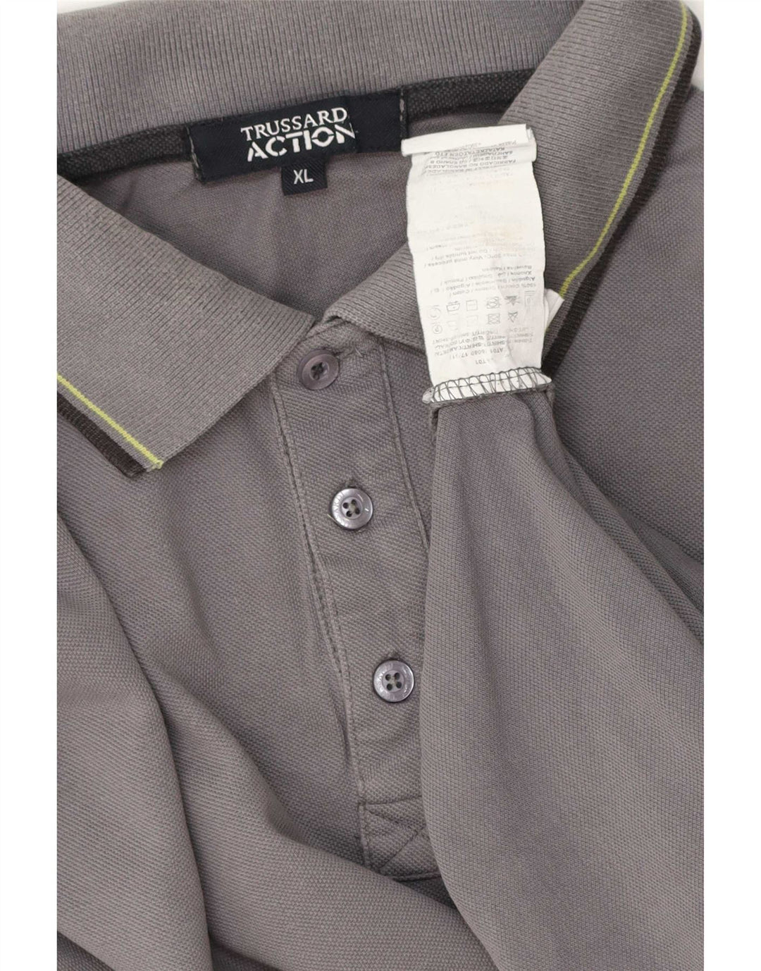 Polo Uomo Trussardi XL Cotone Rigato Grigio