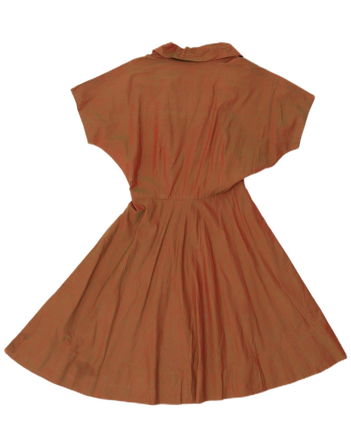 Abito a trapezio vintage da donna UK 8 piccolo marrone