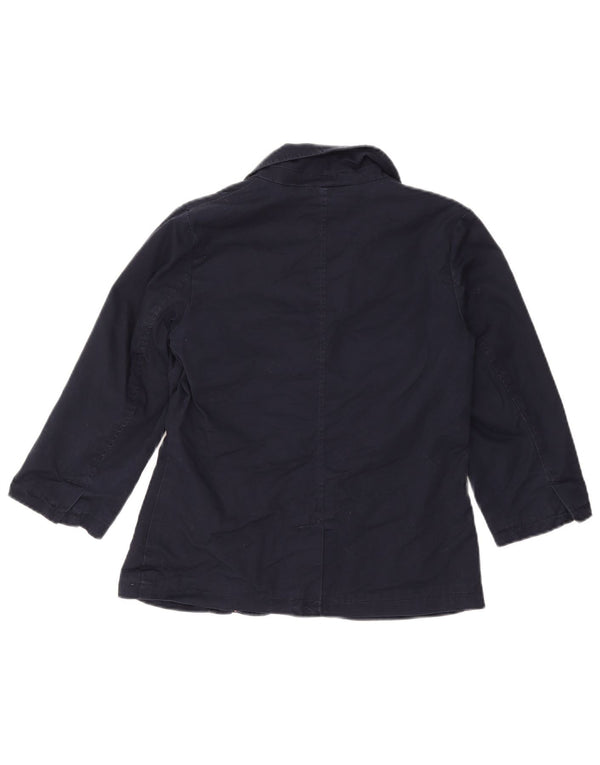 FAT FACE Giacca blazer da donna con maniche a 3/4 a 2 bottoni UK 10 piccola blu navy