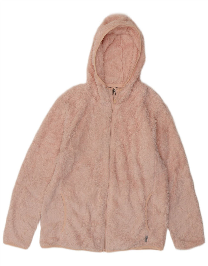 Giacca in pile con cappuccio da donna EDDIE BAUER UK 10 piccola poliestere rosa