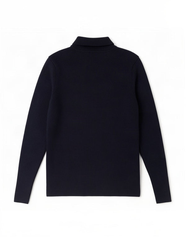 Maglione maglione a collo alto da donna Marks & Spencer UK 18 XL viscosa blu navy