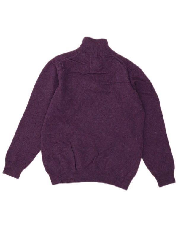 Maglione da donna con collo con zip Gant UK 14 Lana d'agnello viola grande