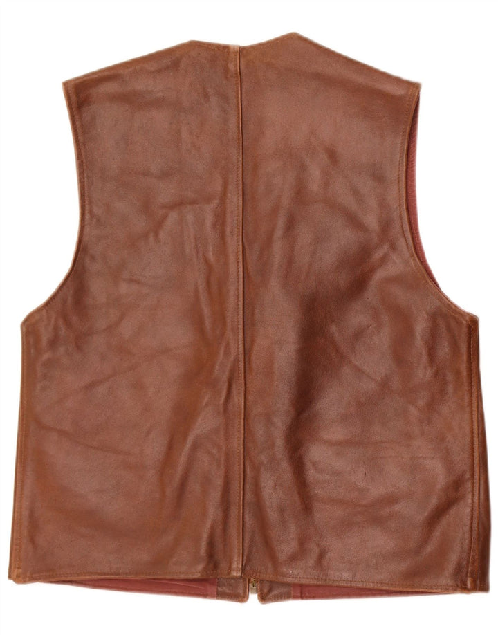 Gilet in pelle da donna Fly UK 18 XL in pelle marrone