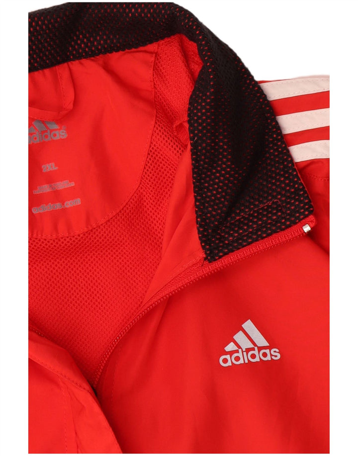Giacca da tuta da donna Adidas Clima Proof UK 20 2XL poliestere rosso