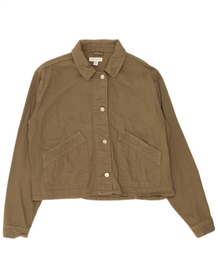 Topshop Bomber oversize da donna UK 14 cotone kaki medio