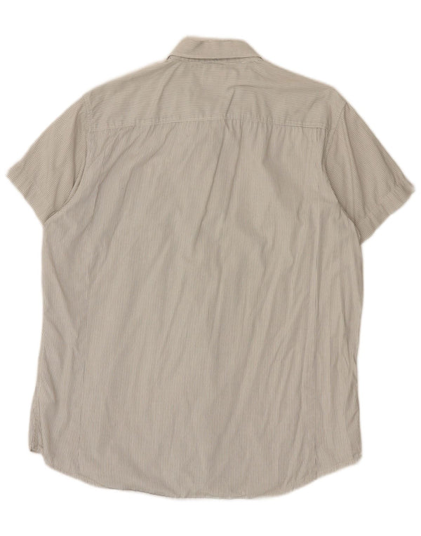 Camicia da uomo Lee XL in cotone gessato bianco