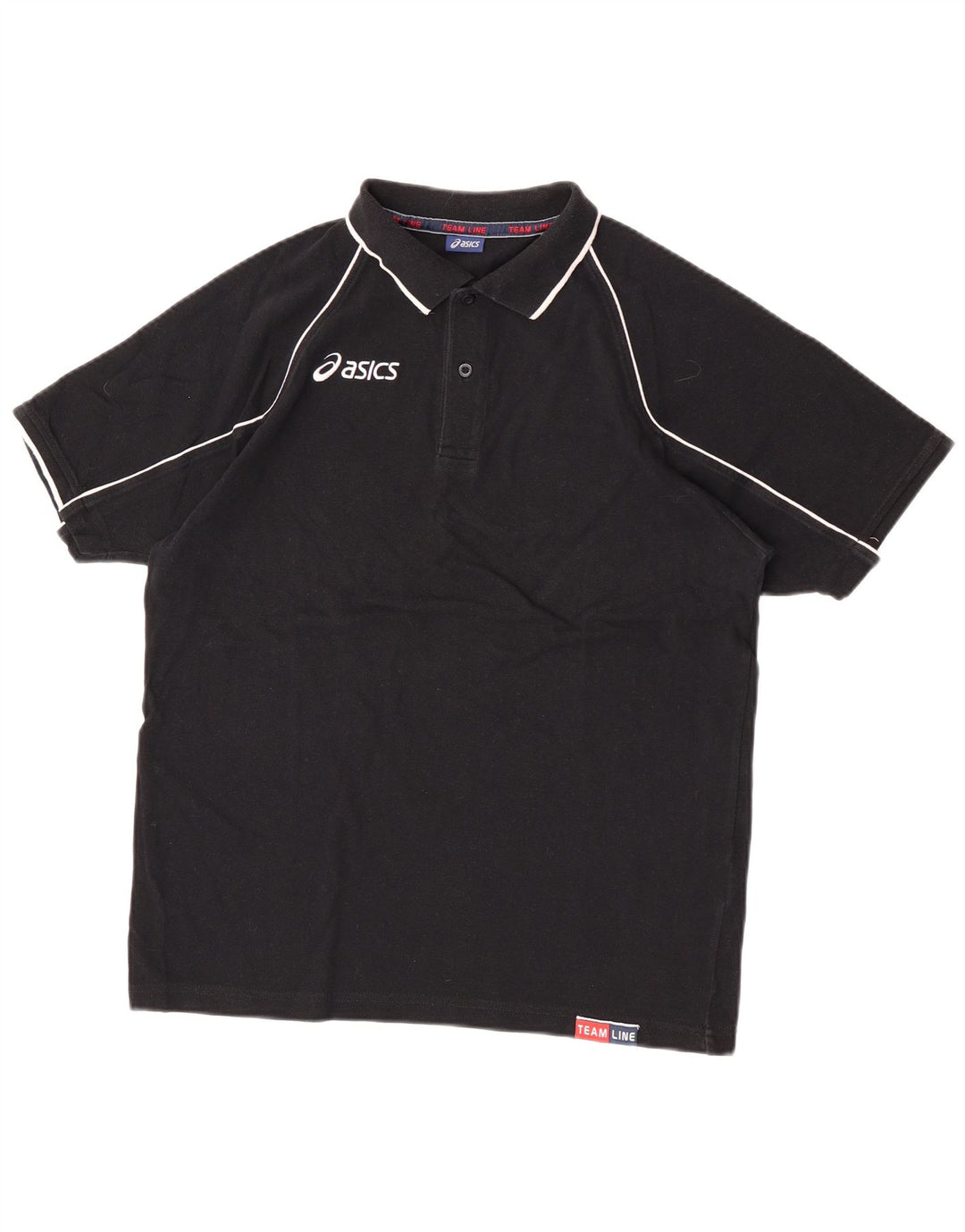 Polo grafica ASICS da uomo grande in cotone nero