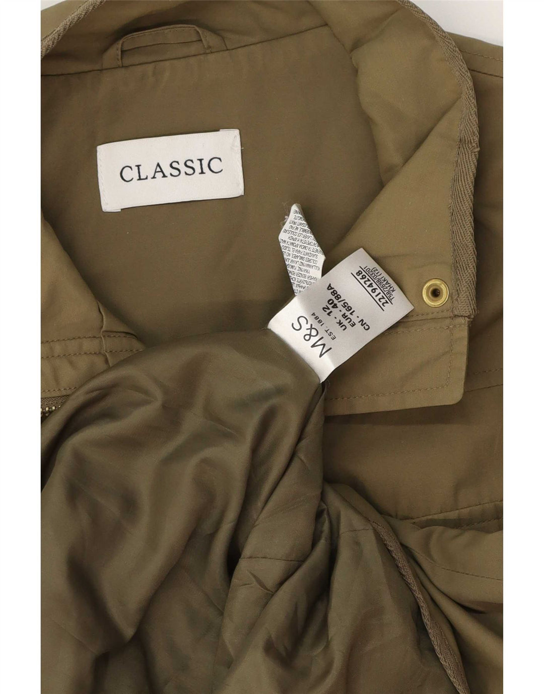 Giacca utility da donna Marks & Spencer UK 12 Medium Khaki Poliammide