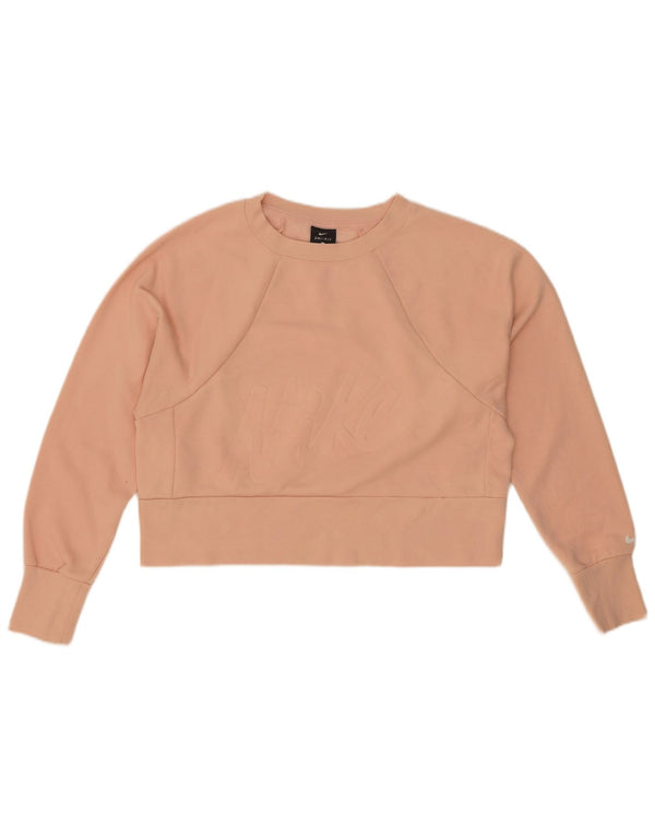 Felpa oversize con grafica Nike Dri Fit da donna UK 6 XS Rosa