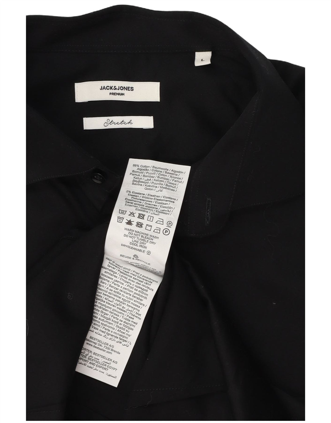 Camicia da uomo Jack & Jones grande in cotone nero