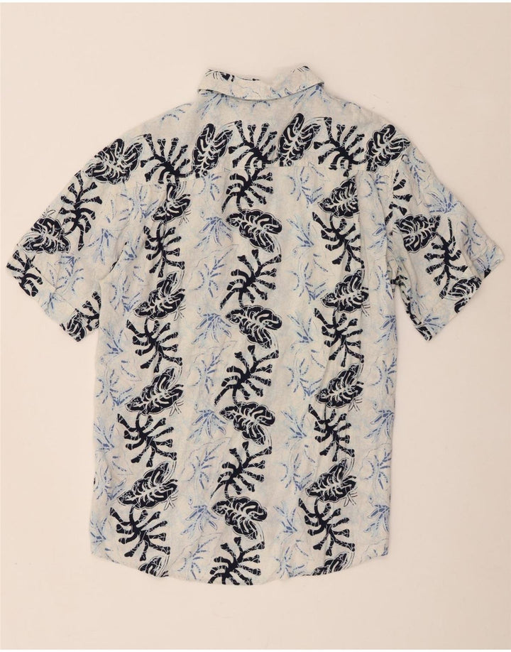 Camicia a maniche corte da uomo Harrison & Son in viscosa floreale blu medio