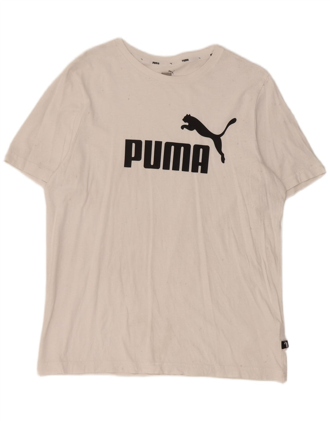 Puma T-shirt grafica da uomo grande in cotone bianco