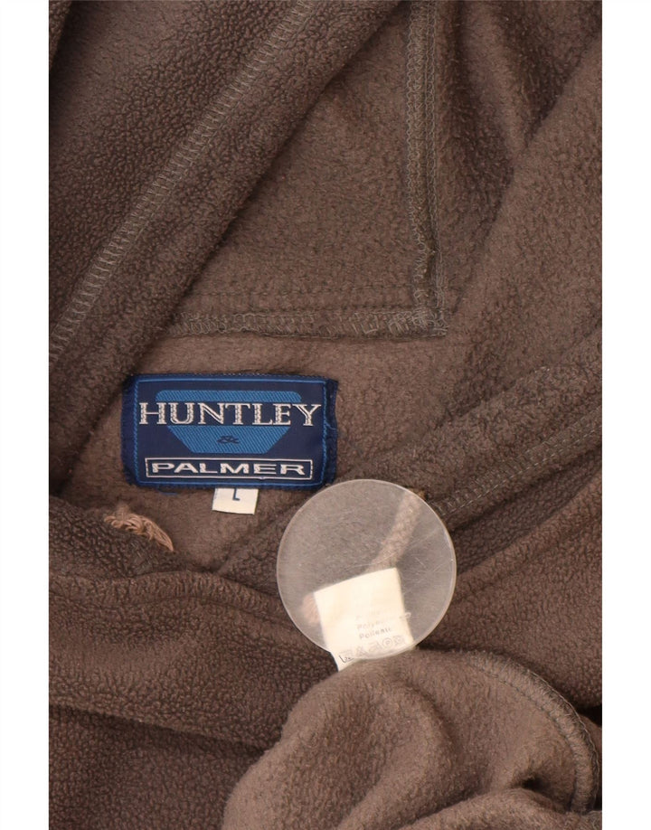 Maglione in pile con cappuccio da uomo VINTAGE grande poliestere grigio