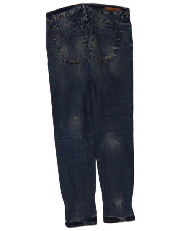 Jeans slim effetto consumato Trafaluc da donna Zara EU 38 Small W28 L28 Blu