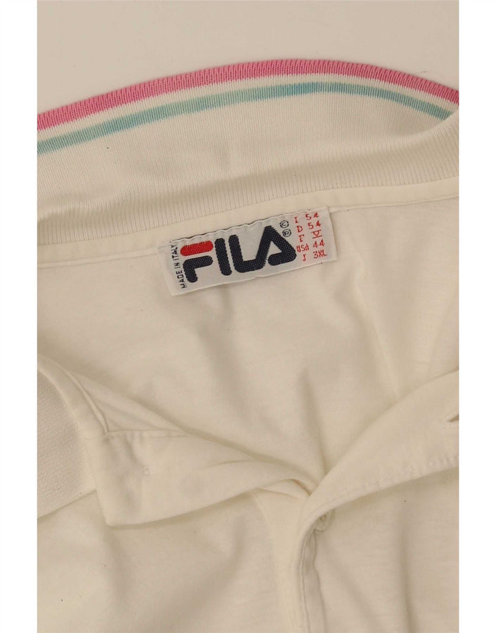 Polo grafica da uomo Fila IT 54 XL a righe bianche