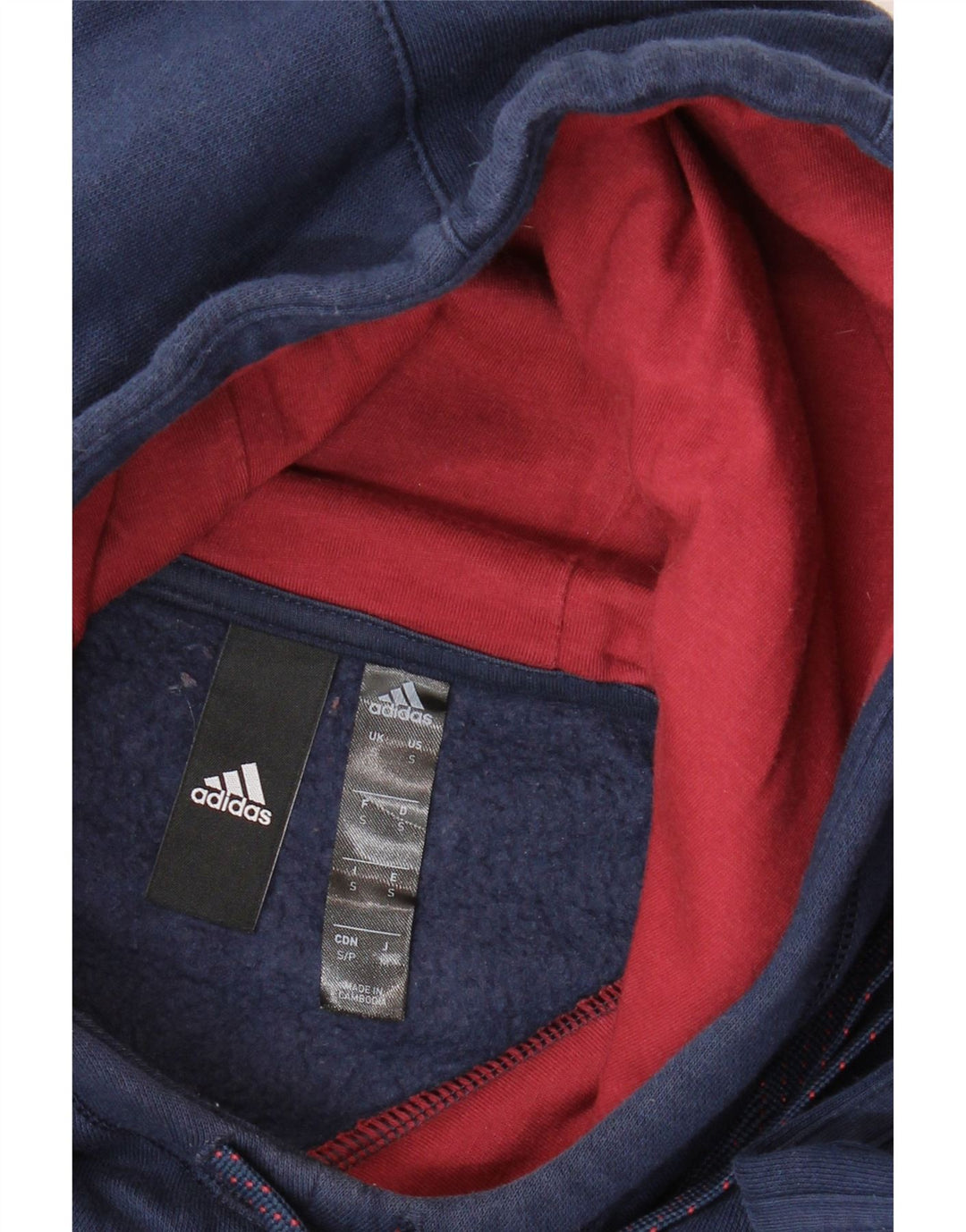 Maglione con cappuccio grafico da uomo ADIDAS piccolo color block blu navy