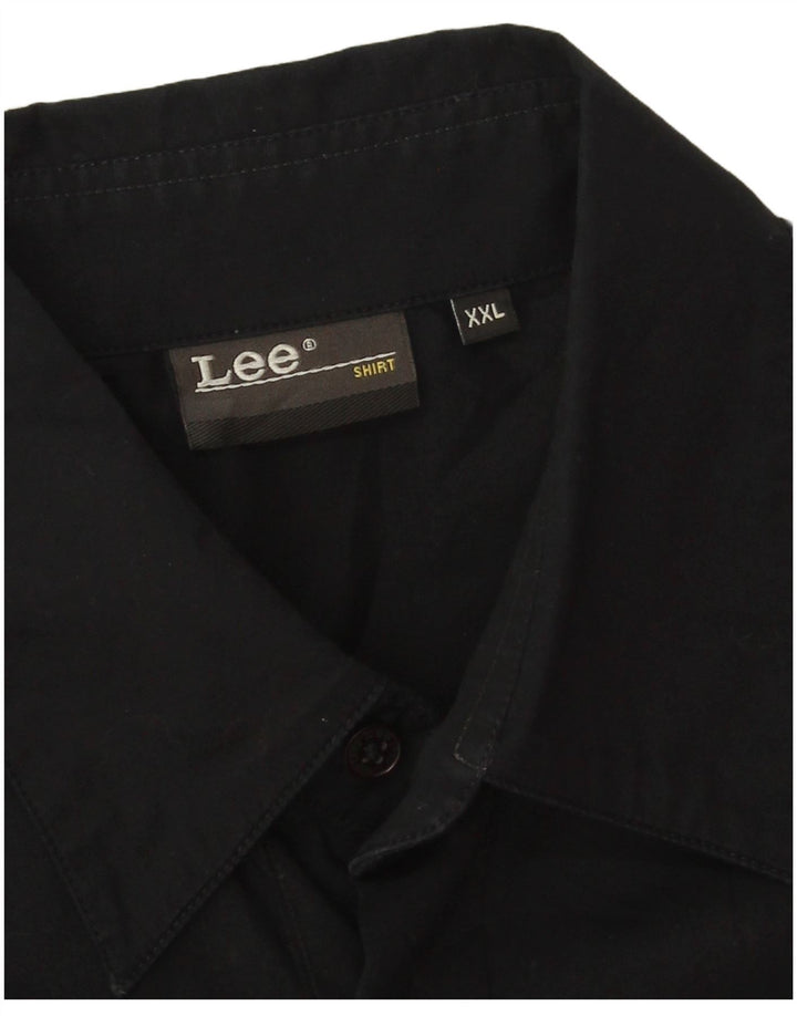 Camicia a maniche corte da uomo Lee 2XL cotone nero