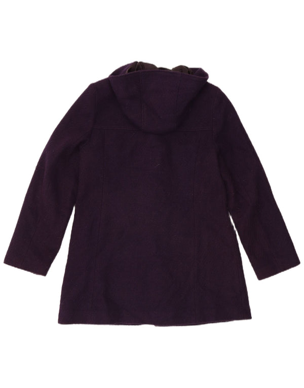 Montgomery con cappuccio da donna Laura Ashley UK 14 Lana viola medio