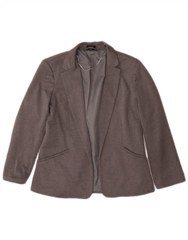 Giacca blazer aperta da donna Oasis UK 12 Poliestere grigio medio