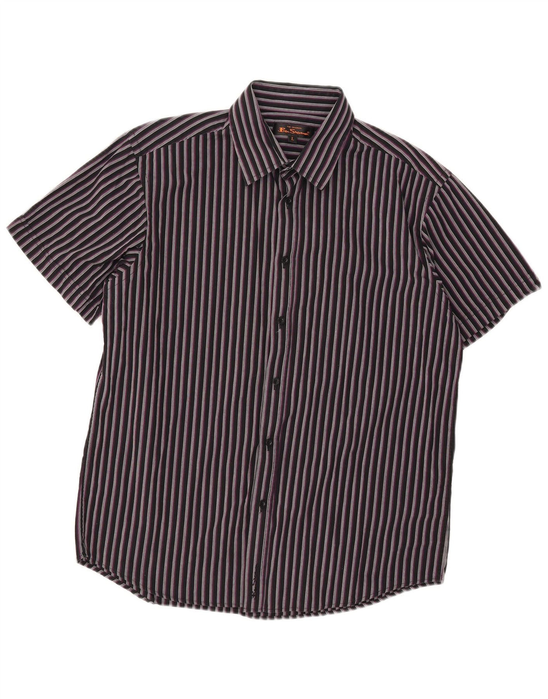 Camicia a maniche corte da uomo Ben Sherman in cotone a righe nere grandi
