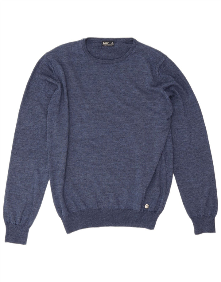 Maglione girocollo da uomo Rifle, maglione grande in acrilico blu