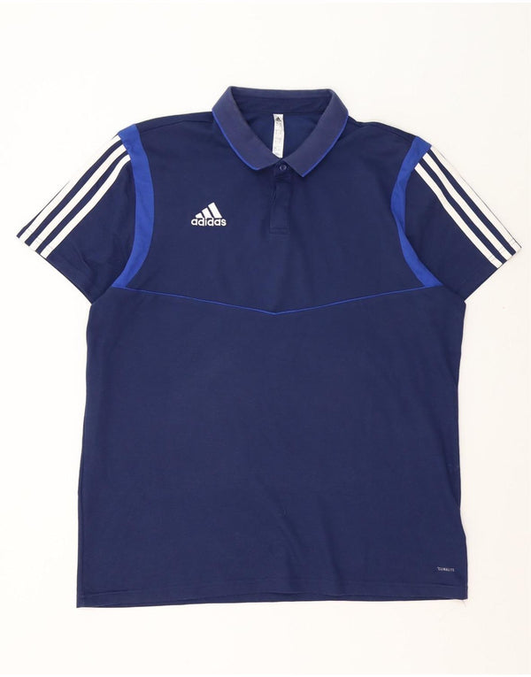 Polo Adidas Climalite da uomo XL in cotone blu navy