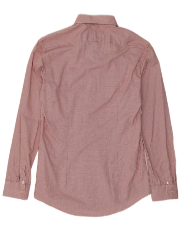 Camicia Reiss da uomo slim fit piccola in cotone a quadretti rossi