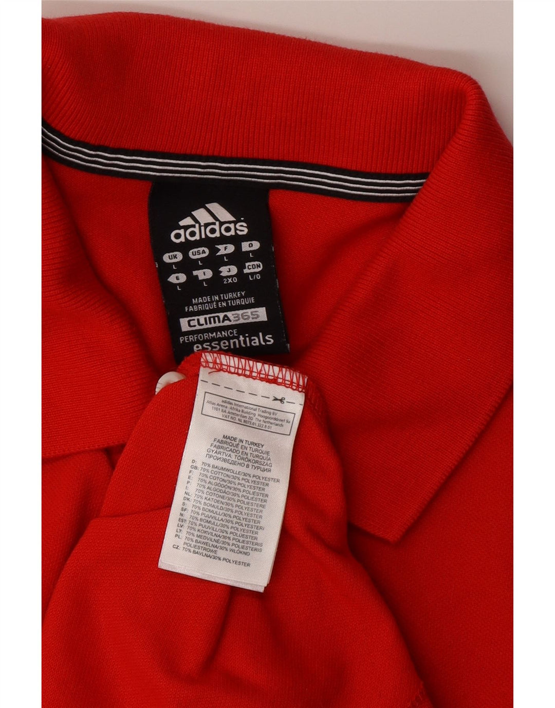 Polo ADIDAS da uomo Clima 365 grande rossa in cotone