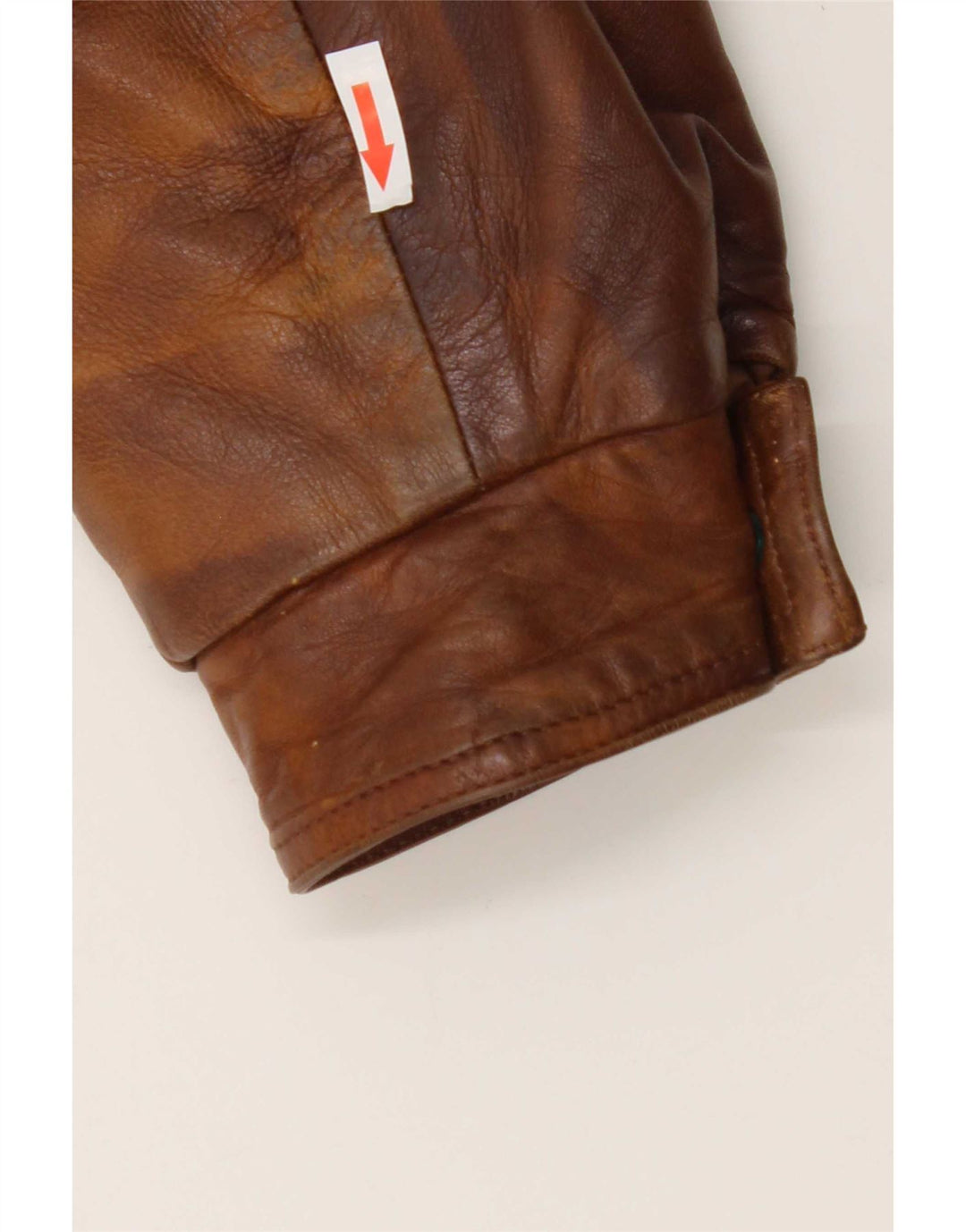 Giacca in pelle militare vintage da uomo UK 44 2XL Pelle marrone