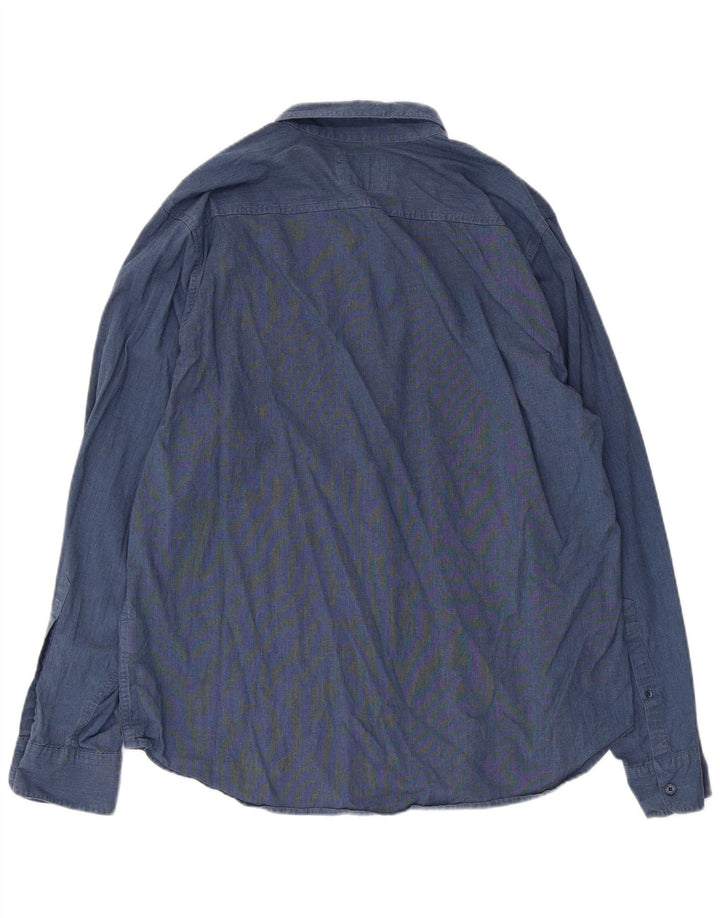 Camicia Hollister da uomo XL in cotone blu