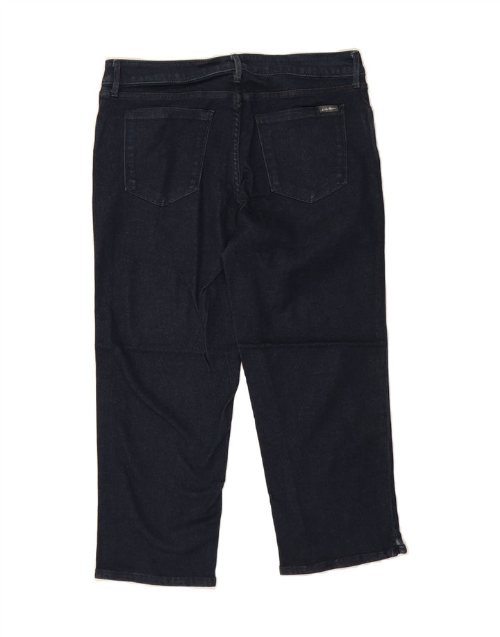 EDDIE BAUER Womens Curvy Cropped Jeans US 12 Large W34 L24 Navy Blue Vintage Eddie Bauer and Second-Hand Eddie Bauer from Messina Hembry 