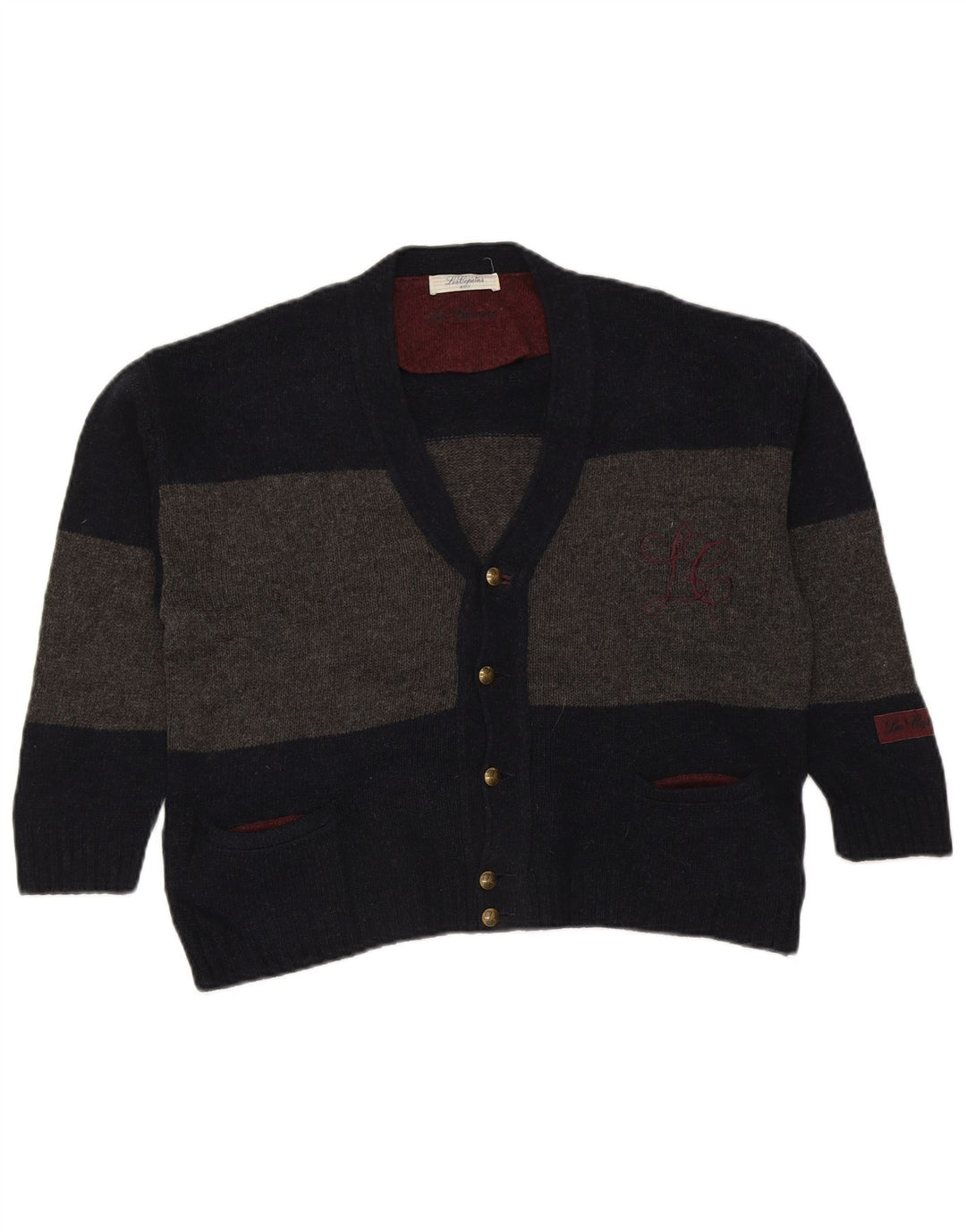 Maglione cardigan per ragazzi Les Copains 12-13 anni a righe blu navy