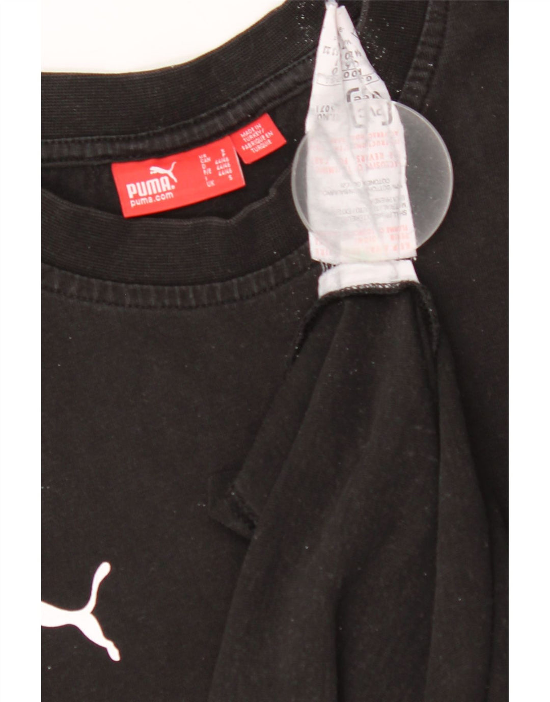 T-shirt grafica da uomo Puma Top Small in cotone nero
