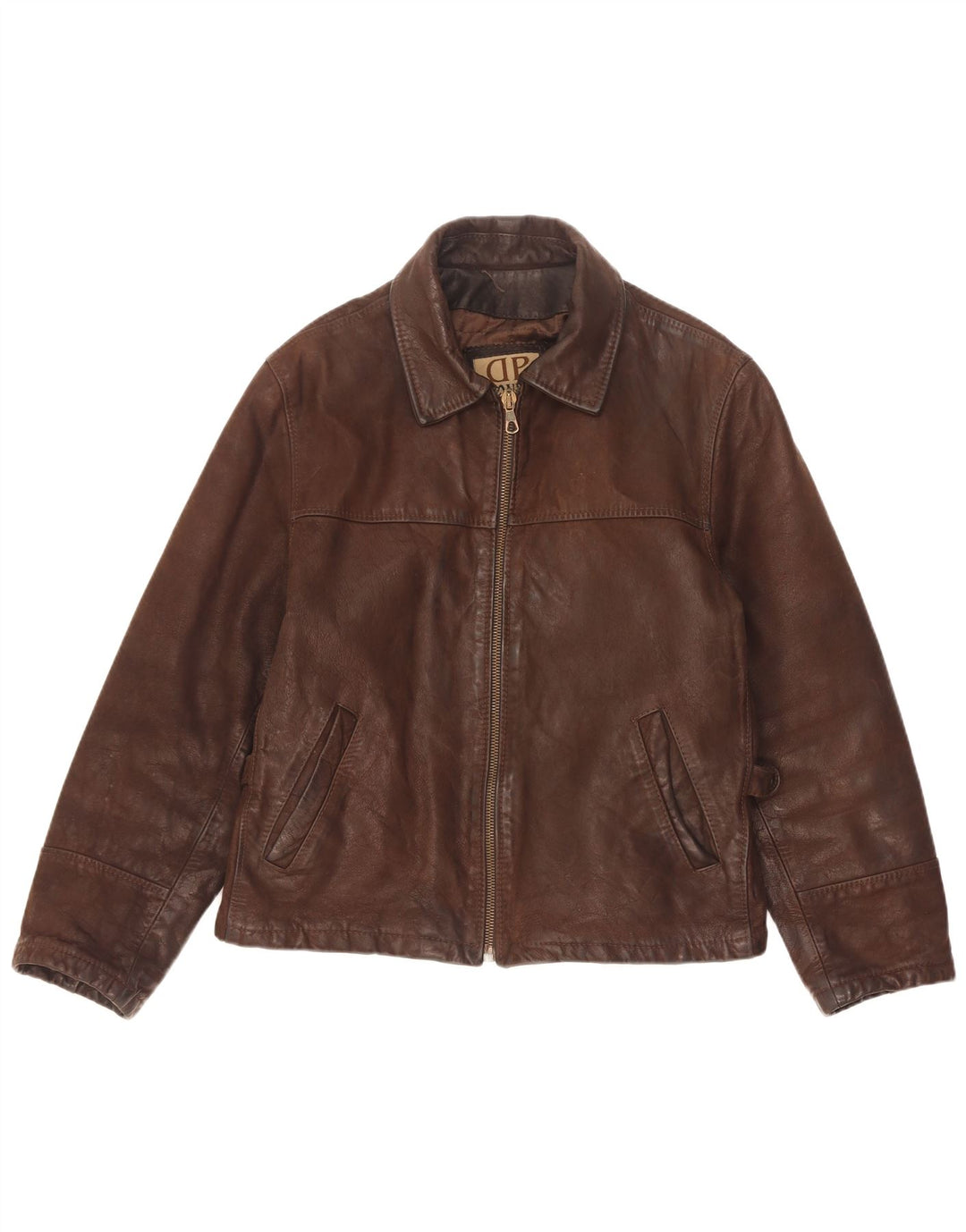 Giacca in pelle da uomo vestibilità ampia Donna Pelle IT 46 piccola in pelle marrone