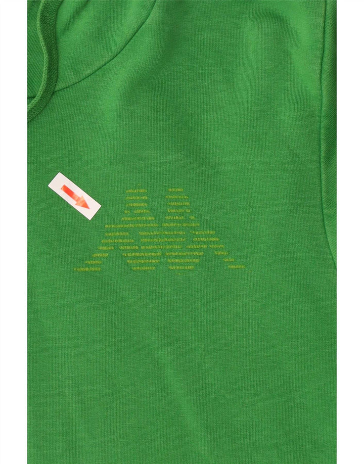 Maglione con cappuccio grafico da uomo Kappa in cotone verde medio