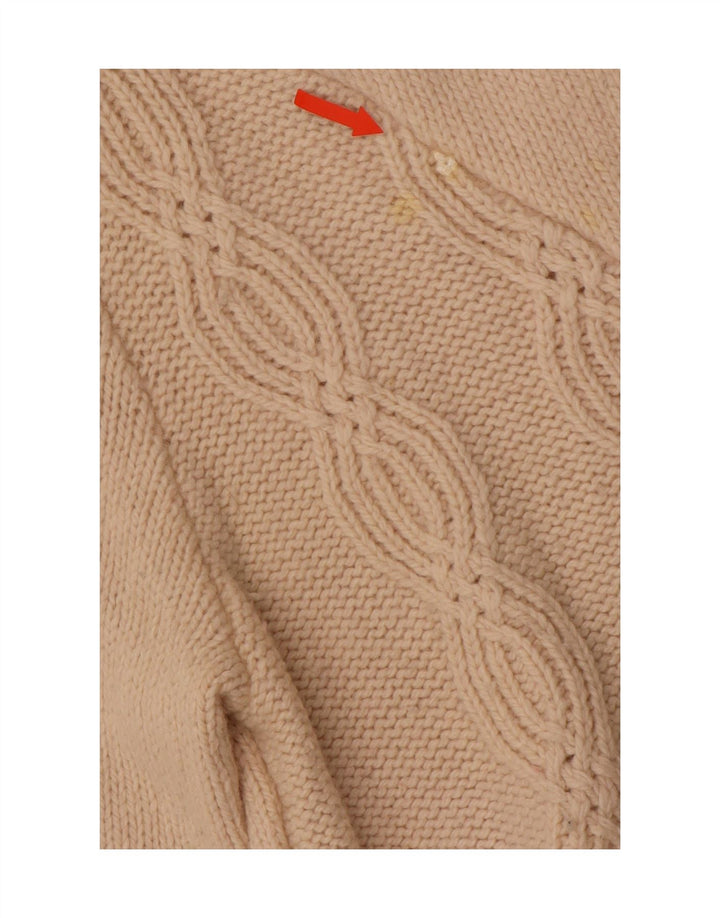 CREW CLOTHING Maglione cardigan da donna UK 16 Large Beige Lana