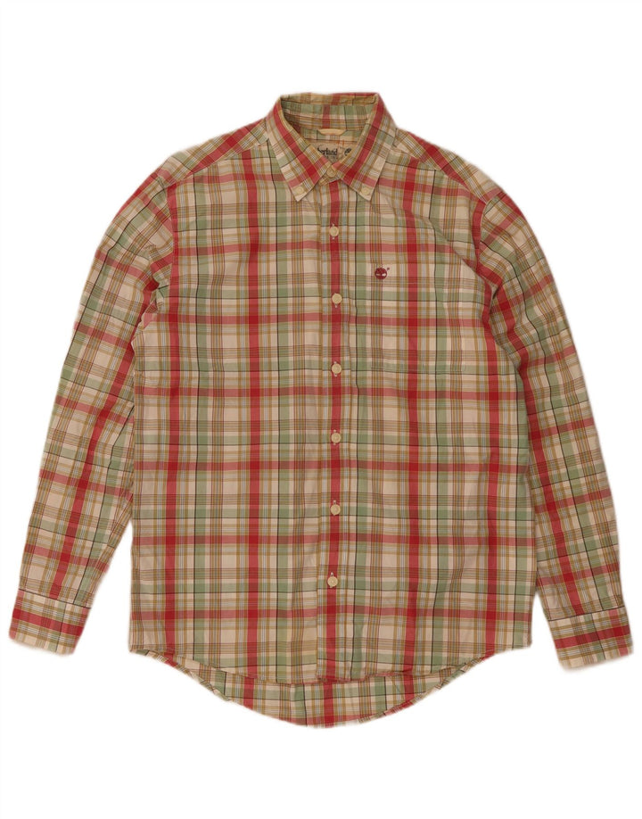 TIMBERLAND Camicia da uomo piccola in cotone a quadri multicolore