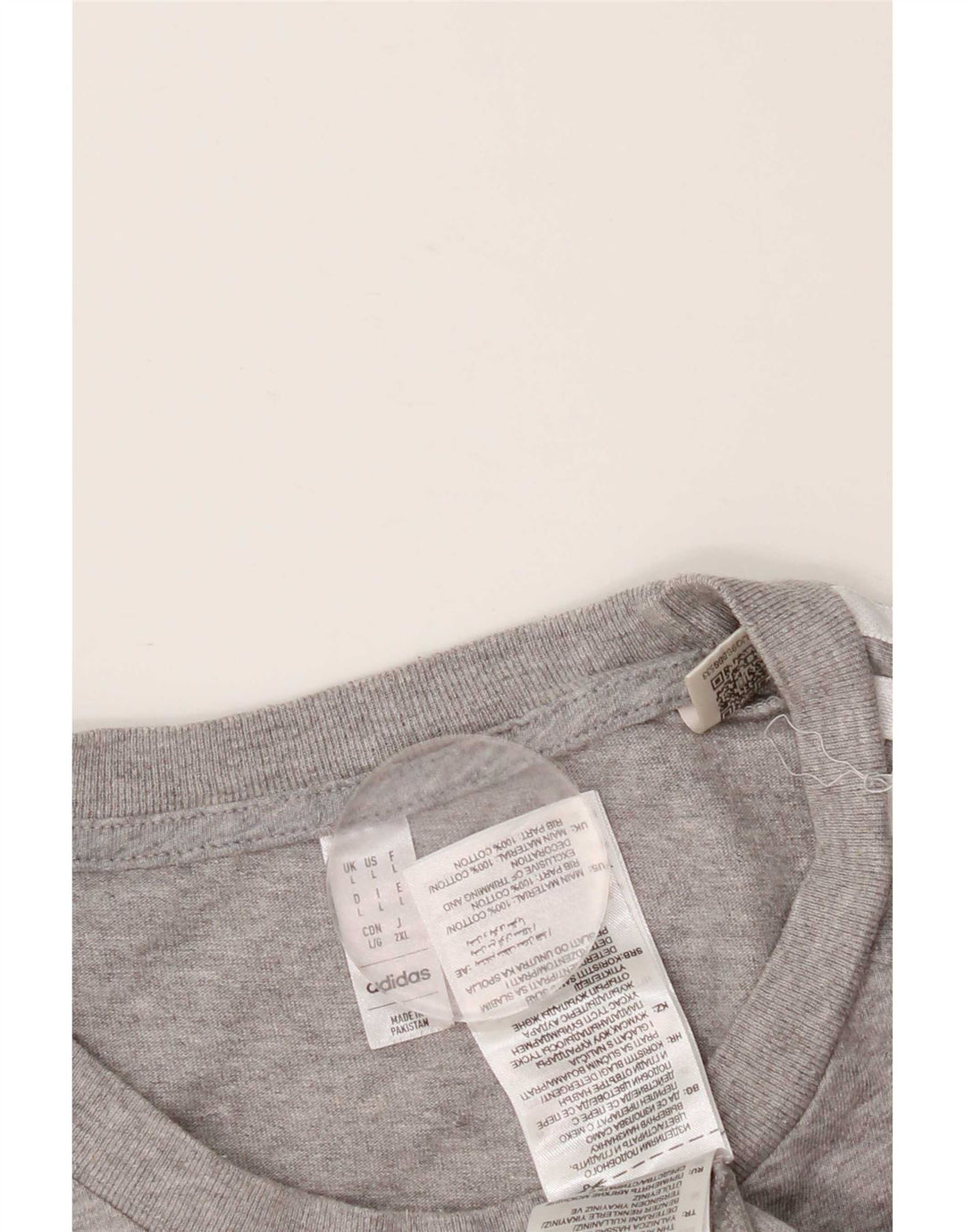 T-shirt da uomo Adidas Top grande in cotone chiazzato grigio