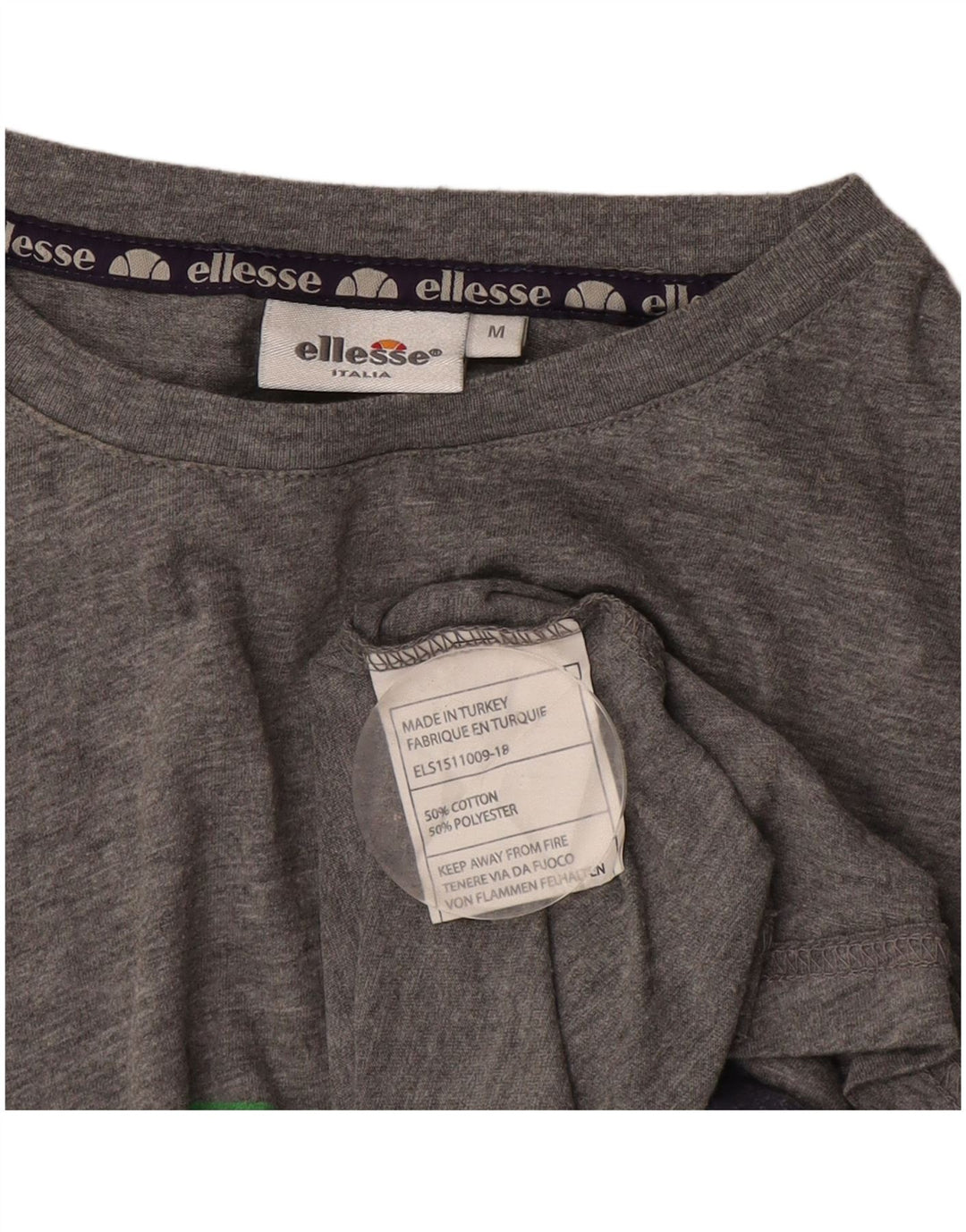 T-shirt da uomo Ellesse Top in cotone color block grigio medio